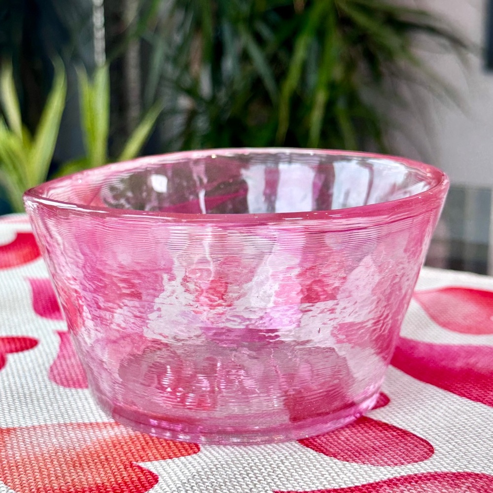 KOSTA BODA Pink Swirl Art Glass Mine 6” Bowl By Ulrica Hydman-Vallien - GORG! - Picture 2 of 16